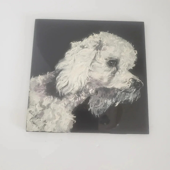 Vintage Gladys Laurence Lot of 2 Handpainted Dog / Cat Portraits. - Picture 3 of 8